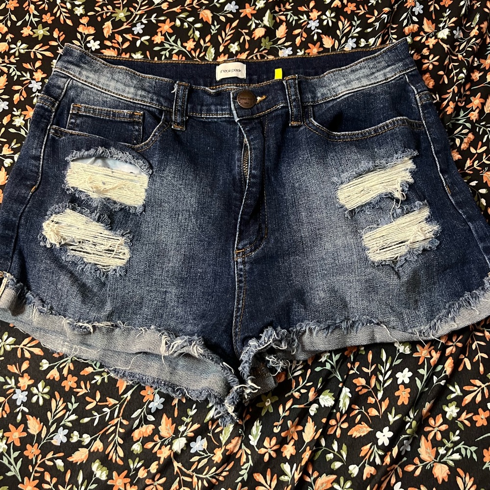 Denim dark washed shorts
